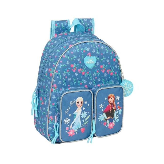 Safta Frozen Mochila Infantil - Adaptable a Carro - Portabotellas - Hombreras Acolchadas - Bolsillo Frontal - Asa Superior - 9.5L - 280x100x340mm - Color Azul