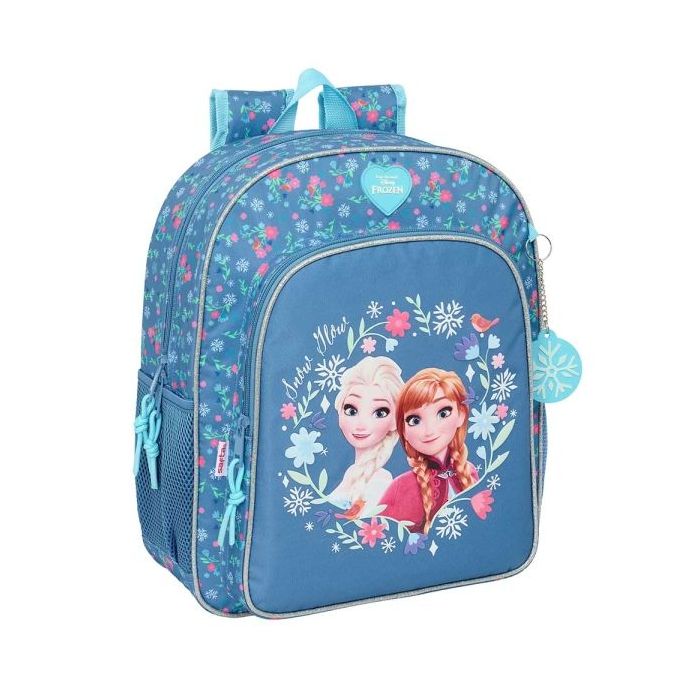 Safta Frozen Mochila - Adaptable a Carro - Portabotellas - Doble Tirador en Cremallera - Hombreras Ergonomicas y Acolchadas - Asa de Mano Superior - 15L - 320x120x380mm - Color Azul
