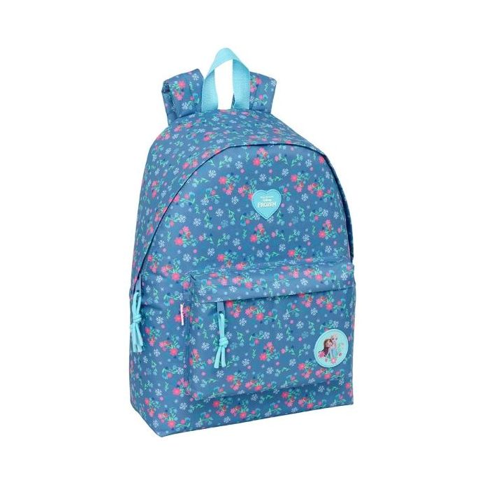 Safta Frozen Mochila para Portatil hasta 14.1" - Interior Acolchado - Bolsillo Frontal - Bolsillo Portabotellas - Tirador Doble - Hombreras Ergonomicas - Asa Superior - 310x130x430mm - Color Azul