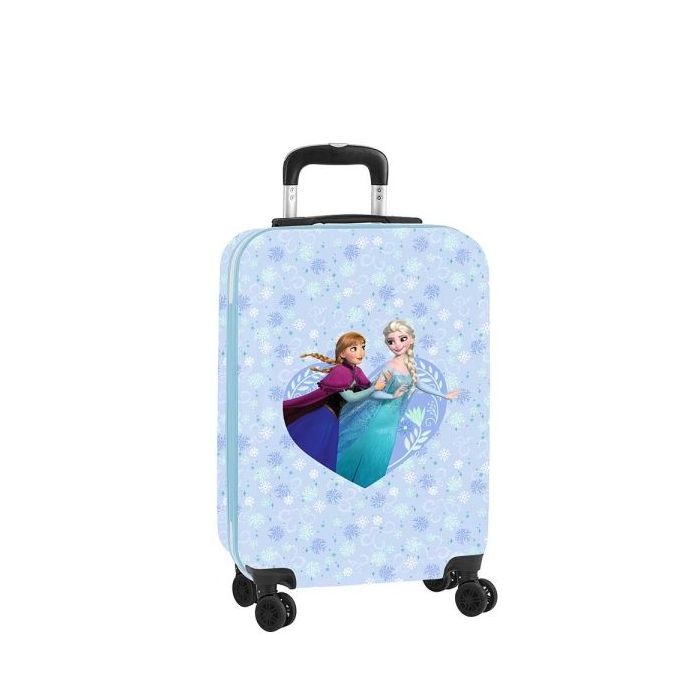 Safta Frozen Maleta Trolley de Cabina 20” - Cierre con Candado - Interior Forrado - Bolsillo de Red - Cintas con PVC - Ruedas Giratorias - Asa Extensible - 345x200x550mm - Color Azul