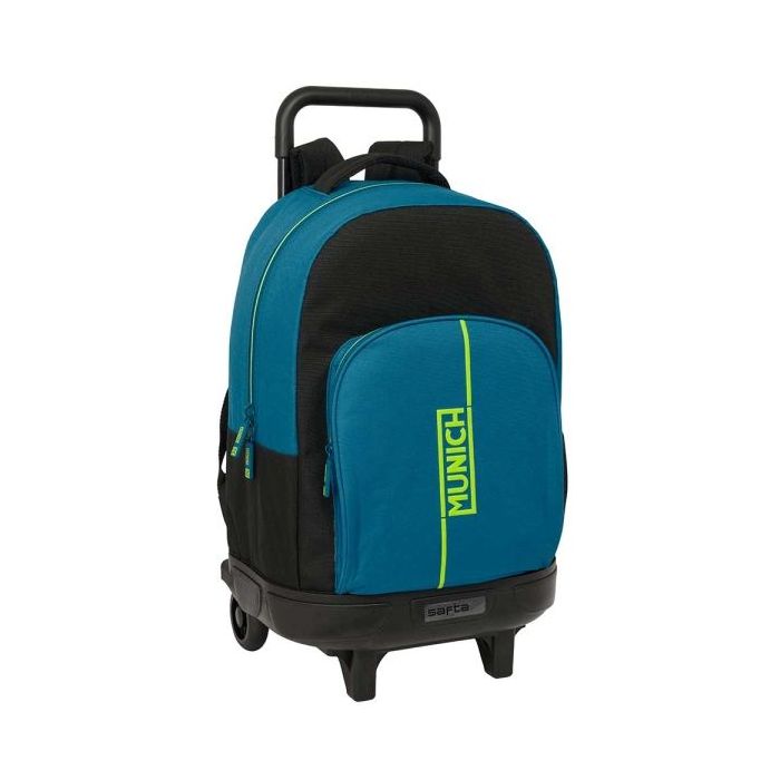 Safta Munich Land Mochila con Carro - Extraible - Bolsillo Frontal - Portabotellas - Tirador Doble - Hombreras Acolchadas - Asa Acolchada - Tarjeta ID - 33L - 330x220x450mm - Color Azul Oscuro