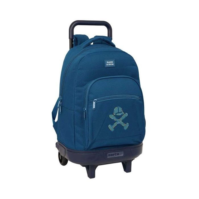 Safta Harper and Neyer Mochila con Carro - Extraible - Bolsillo Frontal - Portabotellas - Tirador Doble - Hombreras Acolchadas - Asa Acolchada - Tarjeta ID - 330x220x450mm - Color Azul Marino