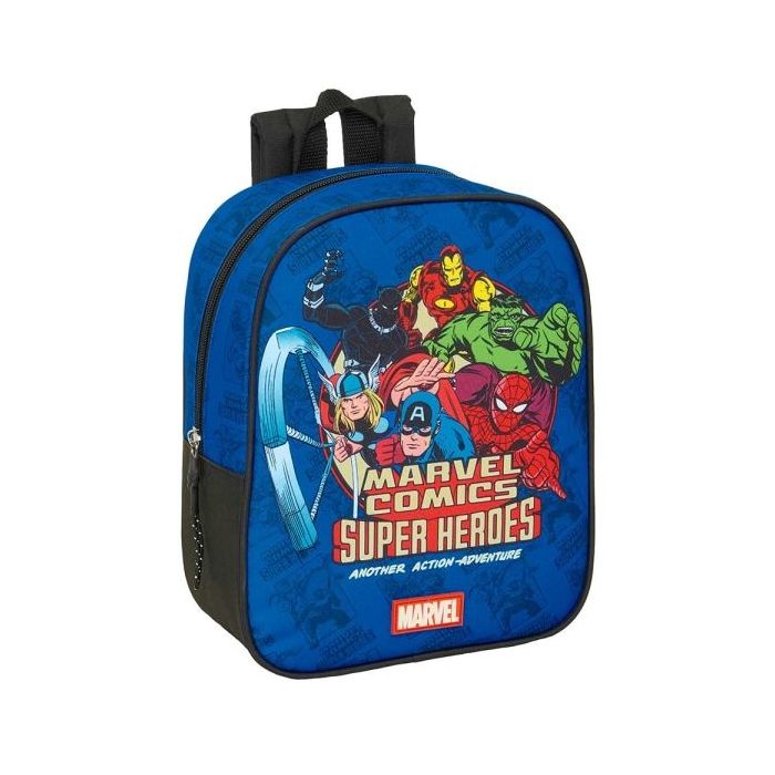 Safta Avengers Mochila Guarderia - Adaptable a Carro - Cremallera - Tarjeta de Identificacion - Asa de Mano Superior - 6L - 220x100x270mm - Color Azul Oscuro