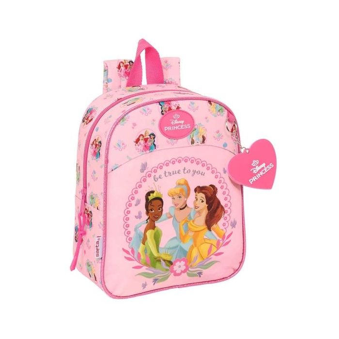 Safta Princesas Disney Mochila Guarderia - Adaptable a Carro - Tarjeta de Identificacion - Asa Superior - 6L - 220x100x270mm - Color Rosa