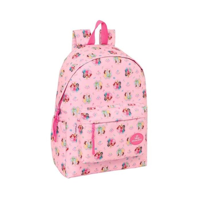 Safta Princesas Disney Mochila para Portatil hasta 14.1" - Interior Acolchado - Bolsillo Frontal - Portabotellas - Tirador Doble - Hombreras Ergonomicas - Asa Superior - 310x130x430mm - Color Rosa