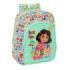 Safta Dora Mochila Infantil - Adaptable a Carro - Portabotellas - Hombreras Ergonomicas - Acolchadas y Comodas - Bolsillo Frontal - 10L - 260x110x340mm - Color Menta