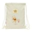Safta Winnie The Pooh Saco Plano - Bolsillo con Cremallera - Cierre con Cordones - 3L - 260x10x340mm - Color Beige