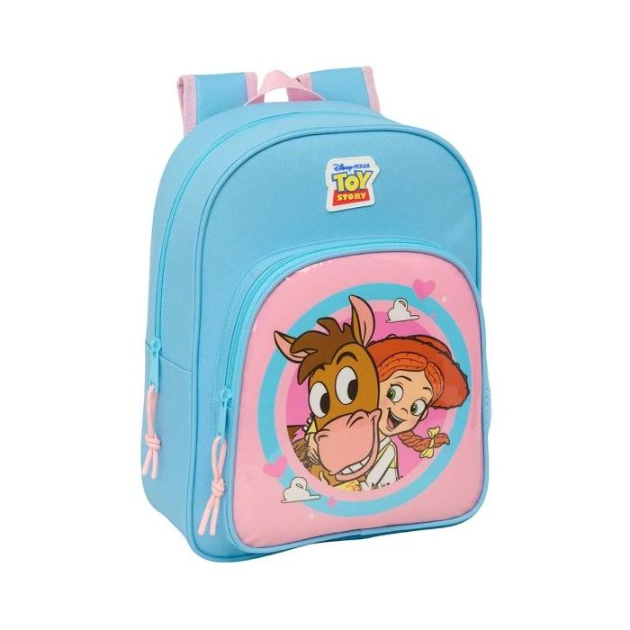 Safta Jessie Mochila Infantil - Adaptable a Carro - Portabotellas - Hombreras Ergonomicas - Bolsillo Frontal - 10L - 260x110x340mm - Color Azul Claro