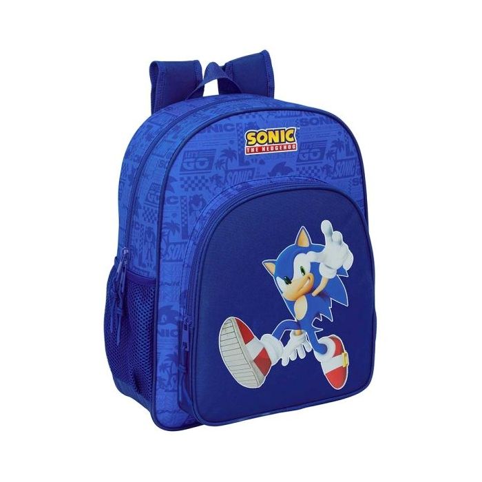 Safta Sonic Mochila - Adaptable a Carro - Portabotellas - Tirador Doble - Hombreras Ergonomicas Acolchadas - Bolsillo Frontal - Asa de Mano Superior - 15L - 320x120x380mm - Color Azul Oscuro