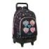 Safta Monster High Mochila con Carro - Extraible - 2 Compartimentos - Bolsillo Frontal - Portabotellas - Hombreras Acolchadas - Faldon Cubre Ruedas - Tarjeta ID - 33L - 330x220x450mm - Color Negro
