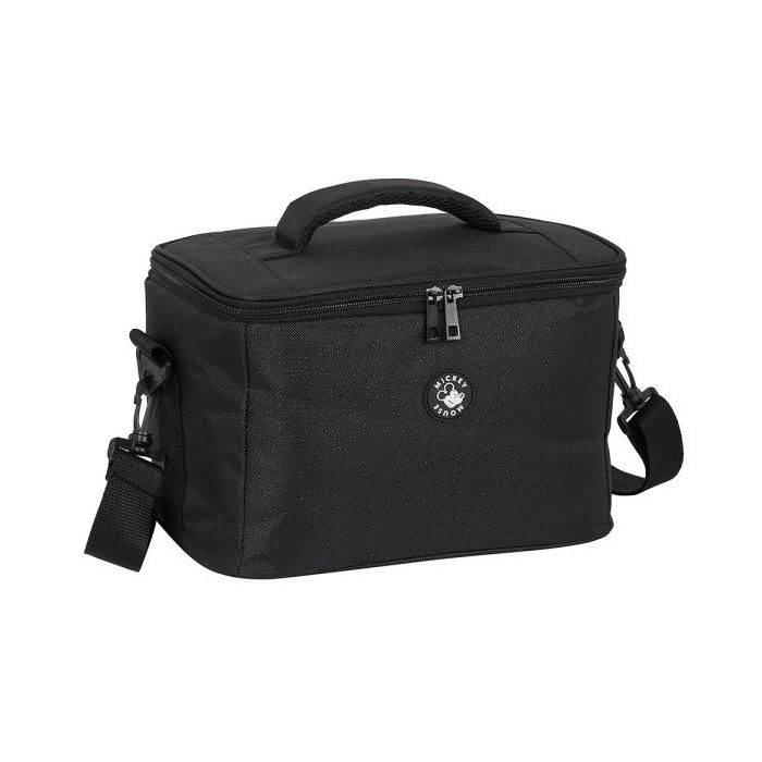 Safta Mickey Bolsa Isotermica Porta Alimentos 9.2L - Cremallera - Asa Acolchada - Bandolera Ajustable - Repelente al Agua - Asa Superior - 290x180x190mm - Color Negro