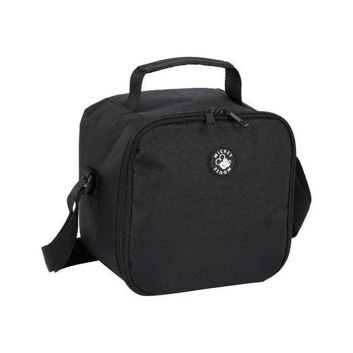 Safta Mickey Bolsa Isotermica Porta Alimentos 4.4L - Cremallera - Interior Forrado de Aluminio - Bandolera Ajustable - Repelente al Agua - Asa Superior - 200x150x200mm - Color Negro