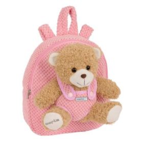 Safta Mochila Preescolar con Osito - Cremallera - Osito Extraible - Hombreras Acolchadas - Asa Superior - 4.65L - Material Duradero - 230x75x270mm - Color Rosa