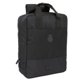 Safta Real Madrid Premium Mochila para Portatil hasta 13.3" - Cremallera - Conector USB - Hombreras Acolchadas - Cinta Ajustable - Compatible con Maleta - 290x110x390mm - Color Negro