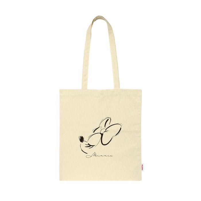 Safta Minnie Mouse Tote Bag Bolsa de Tela - Asas de Mano - Color Beige