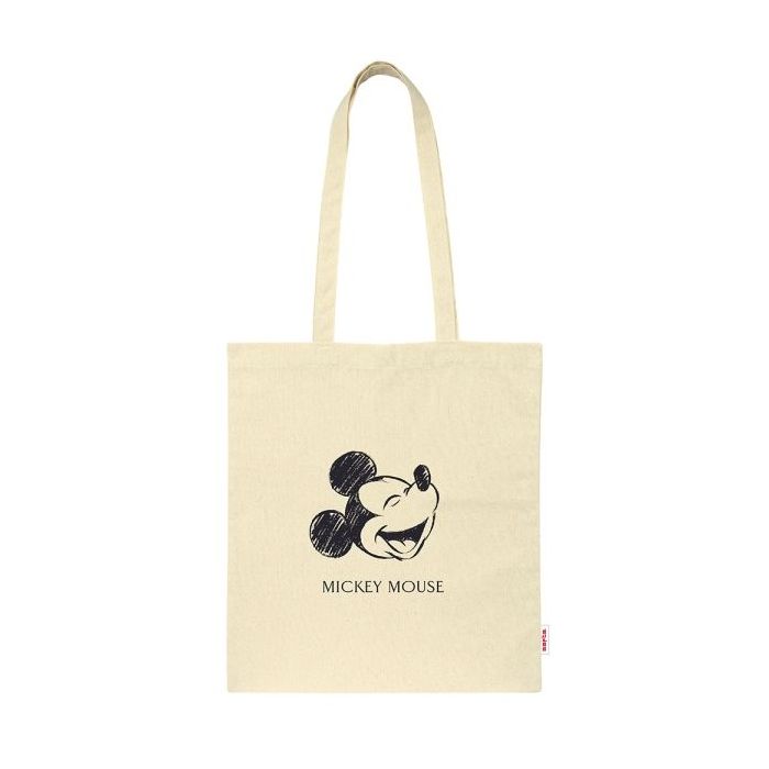 Safta Mickey Mouse Tote Bag Bolsa de Tela - Asas de Mano - Color Beige