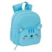 Safta Gato Mochila de Neopreno - Bolsillo Frontal - Tirador Doble - Portabotellas - Interior Forrado - Hombreras Acolchadas - Asa Superior - Material Neopreno Resistente - 200x90x250mm - Color Azul
