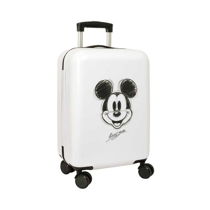 Safta Mickey Mouse Baby Maleta Trolley de Cabina 20” - 40.1L - Interior Organizado - Cierre con Candado - Ruedas Giratorias - Facil de Transportar - 345x200x550mm - Color Blanco