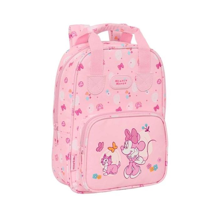 Safta Minnie Mouse Baby Mochila Infantil - Bolsillo Frontal - Tarjeta ID - Hombreras Acolchadas - Asa Forrada - 4.5L - 200x80x280mm - Color Rosa