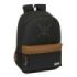 Safta One Piece Mochila Adaptable a Carro - Bolsillos Laterales - Doble Tirador en Cremallera - Bolsillo Frontal - Hombreras Ergonomicas - Asa de Mano Superior - 19L - 300x140x460mm - Color Negro