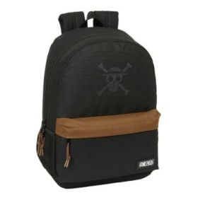 Safta One Piece Mochila Adaptable a Carro - Bolsillos Laterales - Doble Tirador en Cremallera - Bolsillo Frontal - Hombreras Ergonomicas - Asa de Mano Superior - 19L - 300x140x460mm - Color Negro