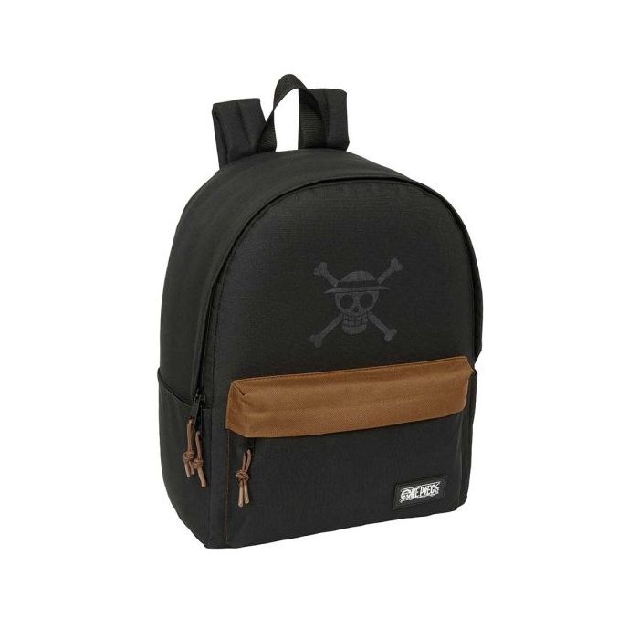 Safta One Piece Mochila para Portatil hasta 14.1" - Portabotellas - Tirador Doble - Bolsillo Frontal - Hombreras y Espalda Acolchadas - Asa Superior - 310x160x400mm - Color Negro