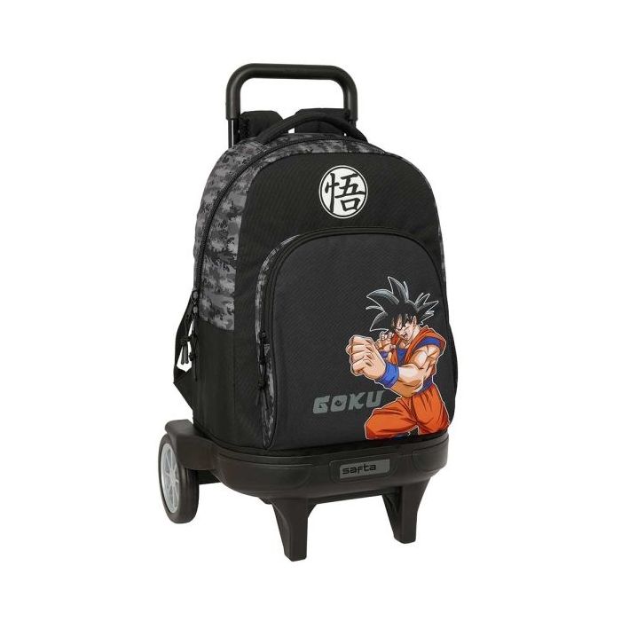 Safta Dragon Ball Mochila con Carro - Extraible - Bolsillo Frontal - Portabotellas - Tirador Doble - Hombreras Acolchadas - Tarjeta ID - Ruedas Antivibracion - 33 L - 330x220x450mm - Color Negro