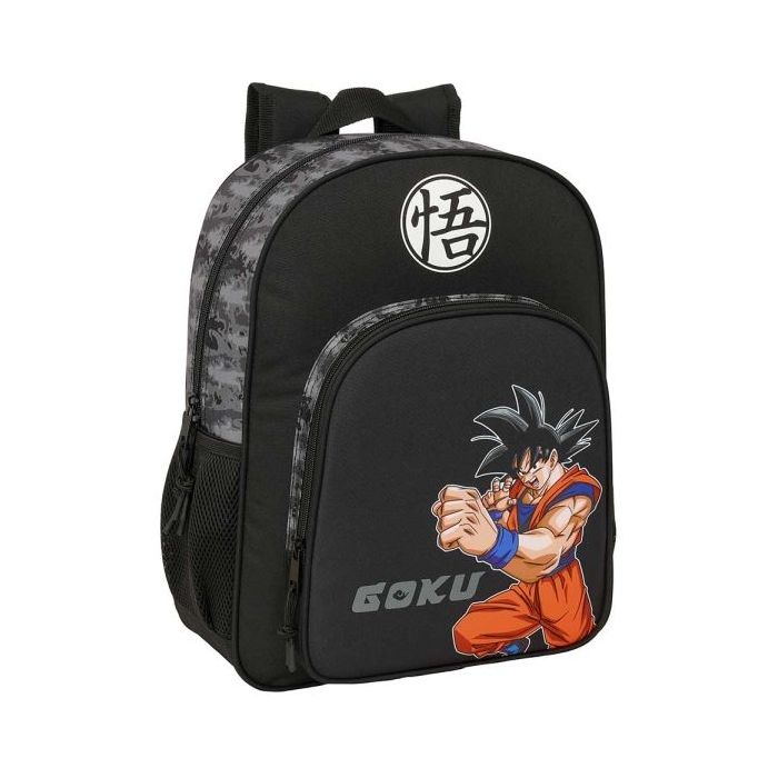 Safta Dragon Ball Mochila - Adaptable a Carro - Portabotellas - Doble Tirador en Cremallera - Hombreras Acolchadas y Ergonomicas - Asa de Mano Superior - 15L - 320x120x380mm - Color Negro