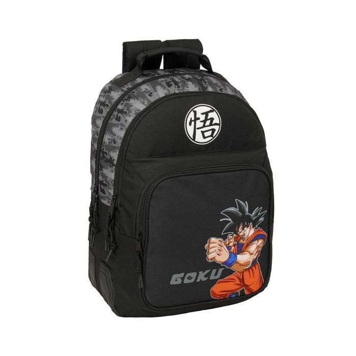 Safta Dragon Ball Mochila con 2 Compartimentos - Antirozaduras - Adaptable a Carro - Bolsillo Frontal - Portabotellas - Tirador Doble - Hombreras Ergonomicas - 20L - 320x150x420mm - Color Negro