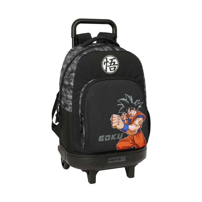 Safta Dragon Ball Mochila con Carro - Extraible - Bolsillo Frontal - Portabotellas - Tirador Doble - Hombreras Acolchadas - Asa Acolchada - Tarjeta ID - Base Reforzada - 330x220x450mm - Color Negro