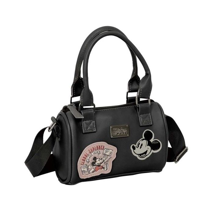 Safta Mickey Mouse Bolso - Cremallera - Interior Forrado - Asas y Bandolera Ajustables - 1.20L - 160x75x100mm - Color Negro