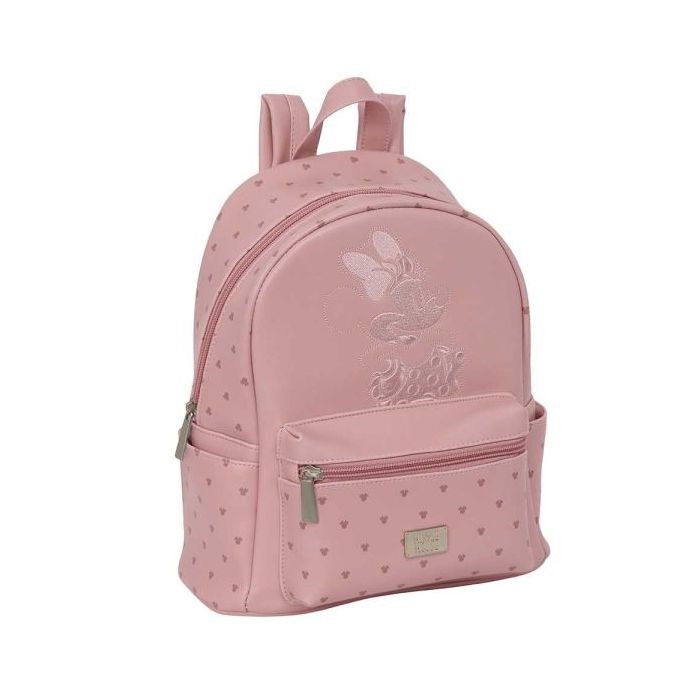 Safta Minnie Mouse Mini Mochila - Bolsillo Frontal - Bolsillo Lateral - Interior Forrado - Hombreras Ajustables - Asa Superior - 9L - 240x120x280mm - Color Rosa Pastel