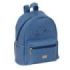 Safta Stitch Blue Mini Mochila - Bolsillo Frontal - Cremalleras con Doble Tirador - Interior Forrado - Hombreras Ajustables - Asa Superior de Mano - 240x120x280mm - Color Azul