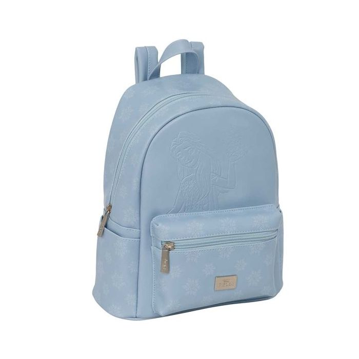 Safta Frozen Mini Mochila - Bolsillo Frontal - Cremalleras con Doble Tirador - Bolsillo Lateral - Interior Forrado - Hombreras Ajustables - Asa Superior - 240x120x280mm - Color Azul