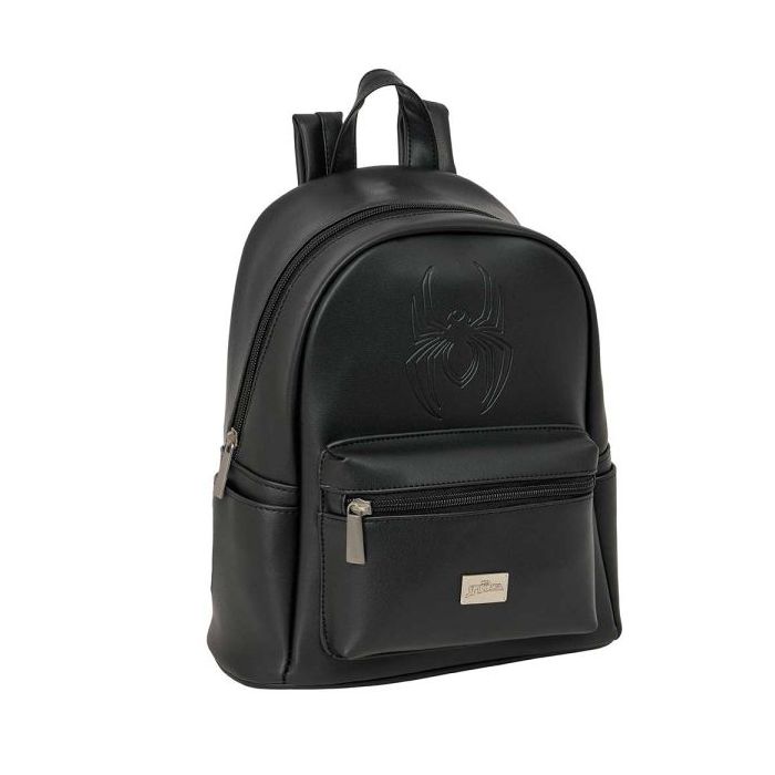 Safta Spider-Man Mini Mochila - Cremallera - Bolsillo Frontal - Bolsillo Lateral - Interior Forrado - Hombreras Ajustables - Asa Superior - 9L - 240x120x280mm - Color Negro
