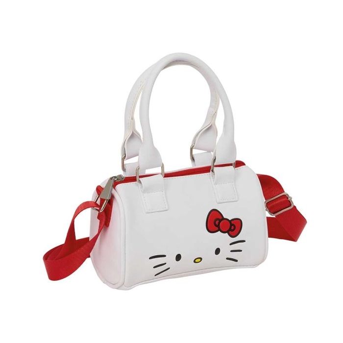 Safta Hello Kitty Bolso - Cremallera - Interior Forrado - Asas y Bandolera Ajustables - 1.20L - 160x75x100mm - Color Blanco