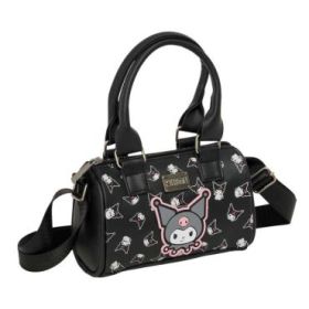 Safta Kuromi Bolso - Cremallera - Interior Forrado - Asas y Bandolera Ajustables - 1.20L - 160x75x100mm - Color Negro