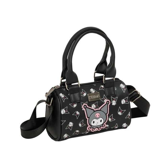 Safta Kuromi Bolso - Cremallera - Interior Forrado - Asas y Bandolera Ajustables - 1.20L - 160x75x100mm - Color Negro