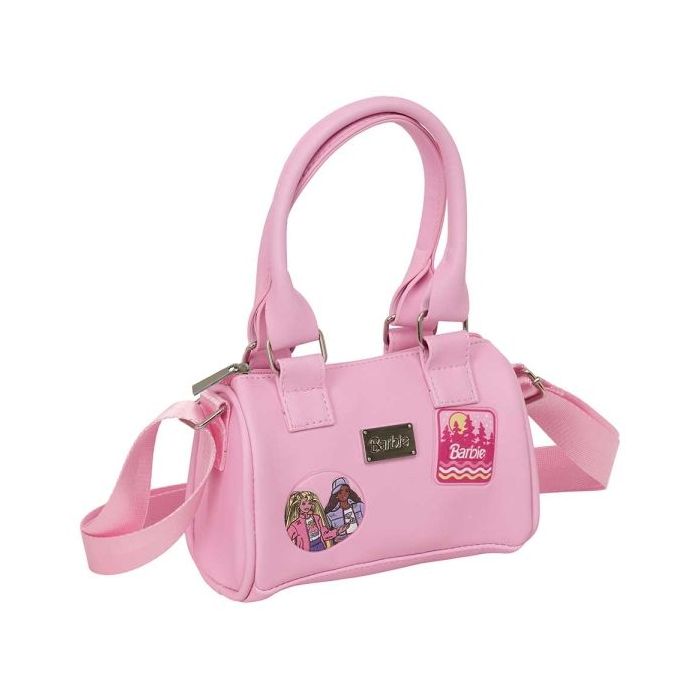 Safta Barbie Bolso - Cremallera - Interior Forrado - Asas y Bandolera Ajustables - 1.20L - 160x75x100mm - Color Rosa