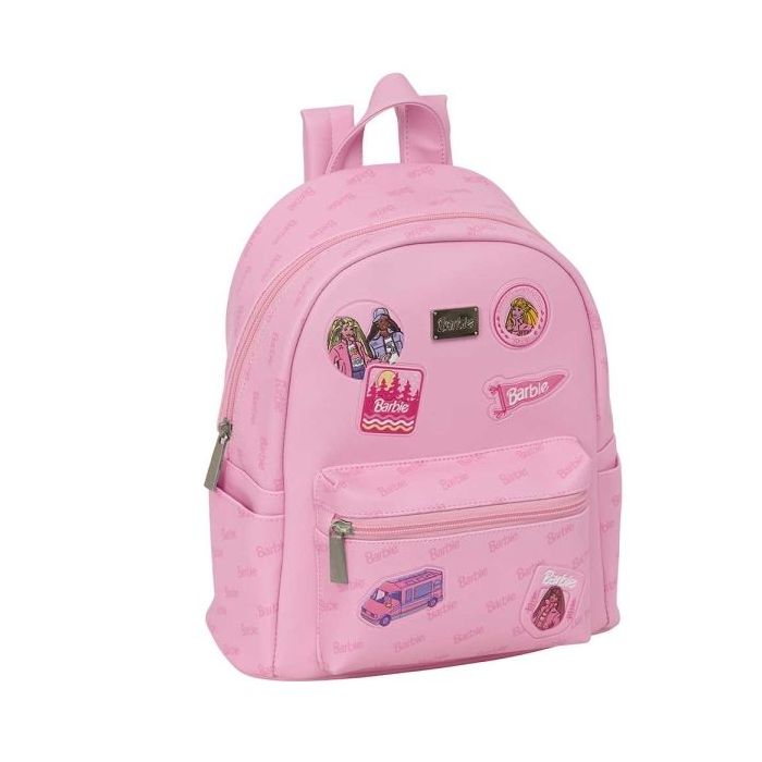 Safta Barbie Mini Mochila - Bolsillo Frontal - Cremallera Doble - Interior Forrado - Hombreras Ajustables - Asa Superior - 9L - 240x120x280mm - Color Rosa
