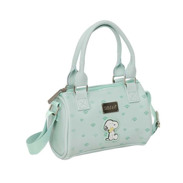 Safta Snoopy Bolso - Cremallera - Interior Forrado - Asas de Mano y Bandolera - 1.20L - 160x75x100mm - Color Menta