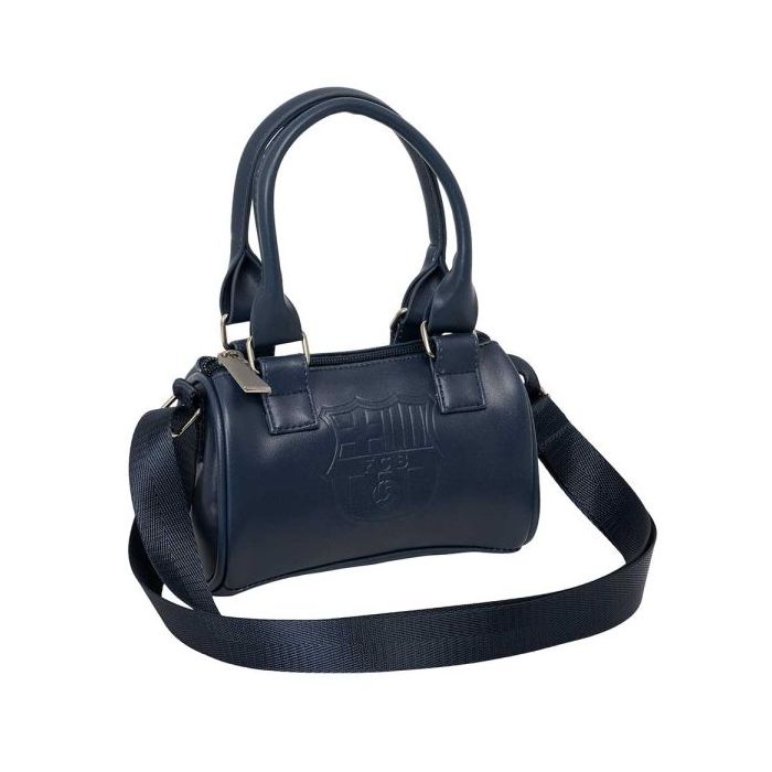 Safta F.C.Barcelona Bolso - Cremallera - Interior Forrado - Asas y Bandolera Ajustables - 1.20L - Ideal para Uso Diario - 160x75x100mm - Color Azul Marino