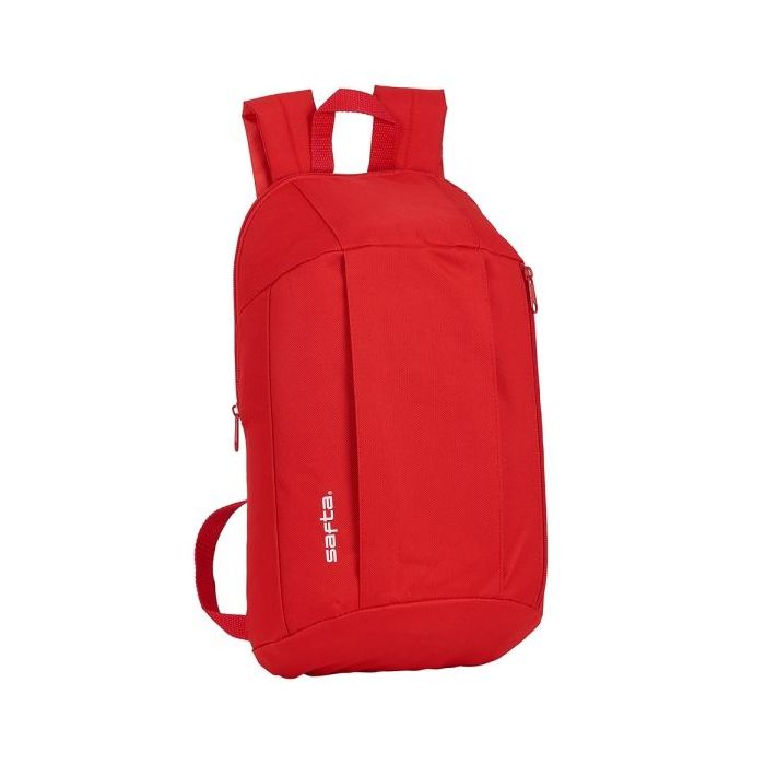 Safta Mini Mochila - Hombreras Acolchadas - Cremallera - Asa Superior - Bolsillo Frontal - Ajustables y Confortables - 8.5L - 220x100x390mm - Color Rojo
