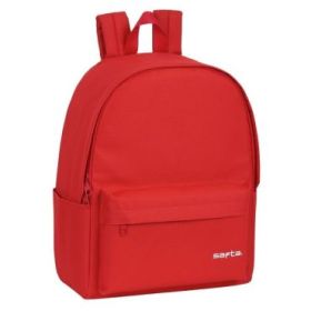 Safta Mochila para Portatil hasta 14.1" - 19.85L - Hombreras Acolchadas - Base Acolchada - Tirador Doble - Asa Superior - Bolsillo Frontal - Bolsillos Laterales - 310x160x400mm - Color Rojo