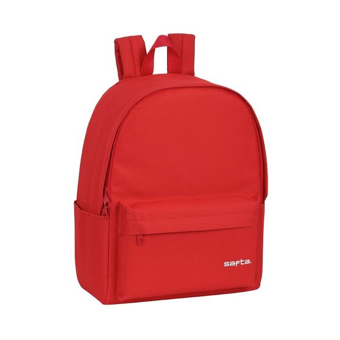 Safta Mochila para Portatil hasta 14.1" - 19.85L - Hombreras Acolchadas - Base Acolchada - Tirador Doble - Asa Superior - Bolsillo Frontal - Bolsillos Laterales - 310x160x400mm - Color Rojo