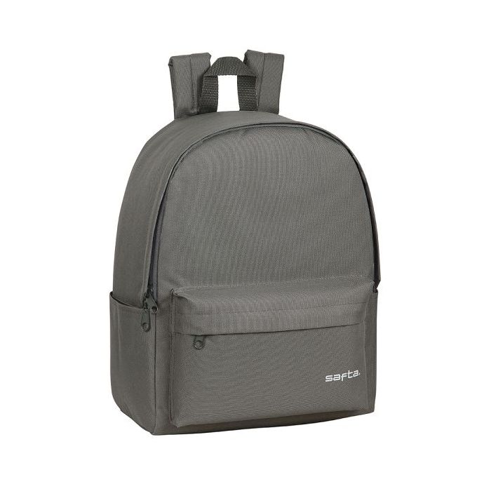Safta Mochila para Portatil hasta 14.1" - Interior Acolchado - Cremallera Doble - Bolsillo Frontal - Asa Superior - 19.85L - 310x160x400mm - Color Gris