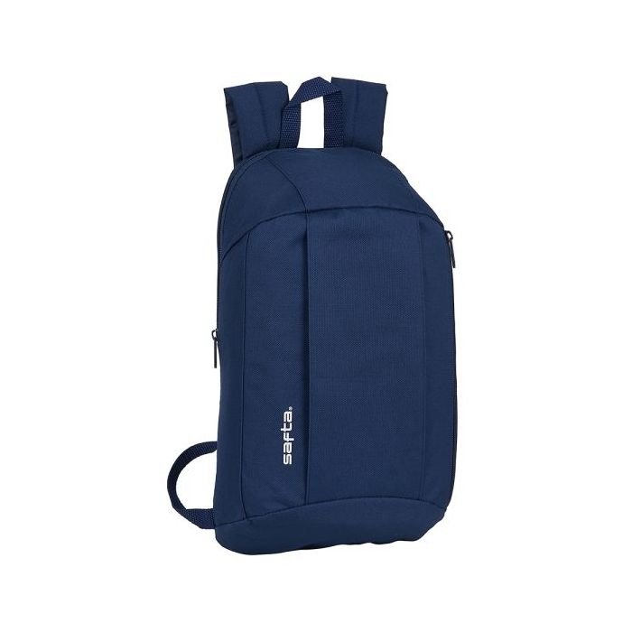 Safta Mini Mochila - Hombreras Ergonomicas - Espalda Acolchada - Bolsillo Frontal - Asa Superior - 8.5L - 220x100x390mm - Color Azul Marino