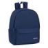 Safta Mochila para Portatil hasta 14.1" - Interior Acolchado - Correas Acolchadas - Cremallera Doble - Asa Superior - 19.85L - 310x160x400mm - Color Azul Marino