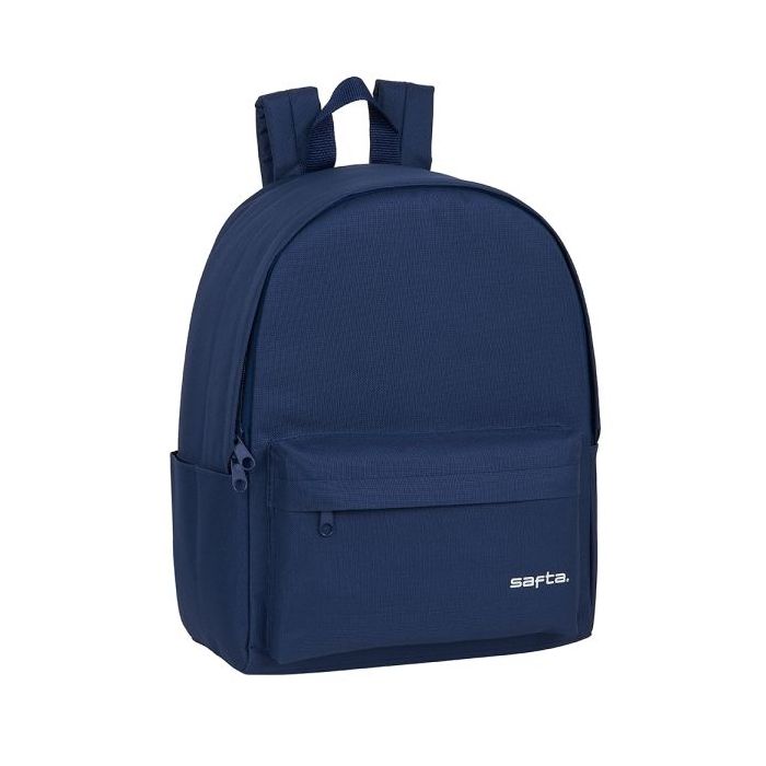 Safta Mochila para Portatil hasta 14.1" - Interior Acolchado - Correas Acolchadas - Cremallera Doble - Asa Superior - 19.85L - 310x160x400mm - Color Azul Marino