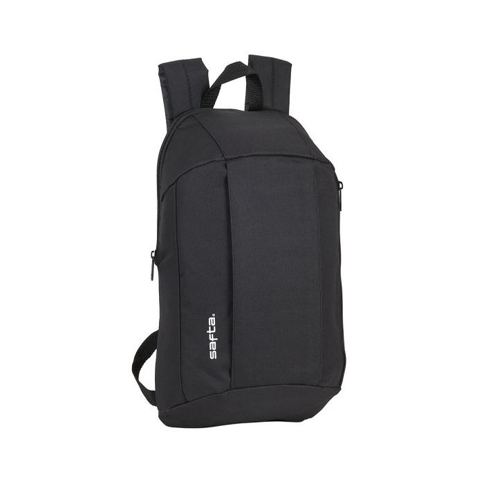 Safta Mini Mochila - Hombreras Ergonomicas - Asas de Mano - 8.5L - Resistente y Ligera - Bolsillo Frontal - Ajustables - Uso Diario - 220x100x390mm - Color Negro